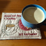 Stickdatei - Mugrug "Alles vor dem 1. Kaffee ist Notwehr"