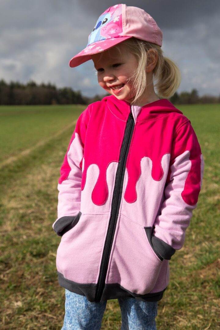 DIN A4 SPLASH Sweatjacke für 69cm-104cm Körpergröße PASSFORMGARANTIE - Sewando