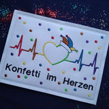 Stickdatei - Spruch "Konfetti im Herzen"
