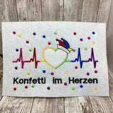 Stickdatei - Spruch "Konfetti im Herzen"