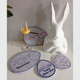 5x Stickdatei "Österchen" ITH Eirug mit Spruch