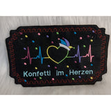 Stickdatei - Spruch "Konfetti im Herzen"