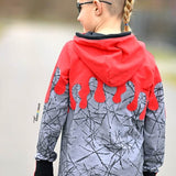 PASST GARANTIE SPLASH Sweater/ Hoodie Gr. 110-140 mit 2 Kapuzen & Halsbündchen - DIN A0 für Beamer geeignet - Sewando