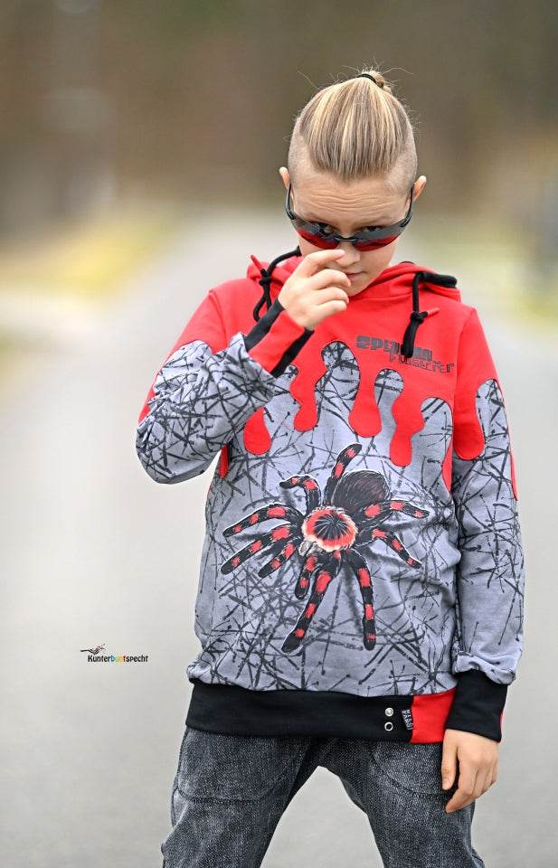 PASST GARANTIE SPLASH Sweater/ Hoodie Gr. 74-140 mit 2 Kapuzen & Halsbündchen - DIN A0 für Beamer geeignet - Sewando