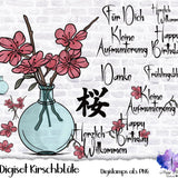 Digiset "Kirschblüte" Sakura,  japanische Eleganz in einem Set! Digipaper, Digistamp