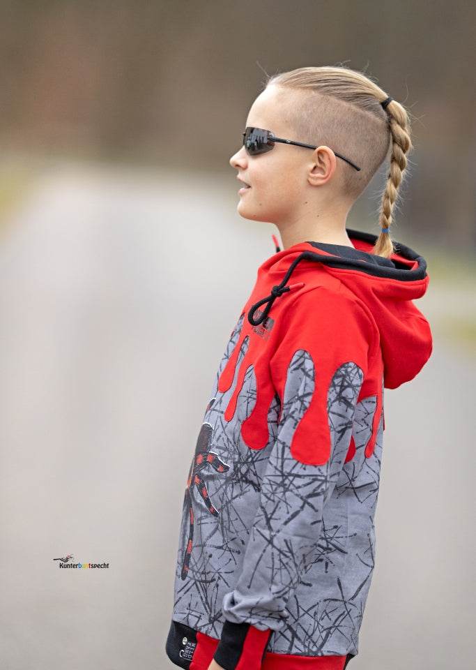 PASST GARANTIE SPLASH Sweater/ Hoodie Gr. 74-104 mit 2 Kapuzen & Halsbündchen - DIN A0 für Beamer geeignet - Sewando