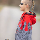 PASST GARANTIE SPLASH Sweater/ Hoodie Gr. 110-140 mit 2 Kapuzen & Halsbündchen - DIN A0 für Beamer geeignet - Sewando