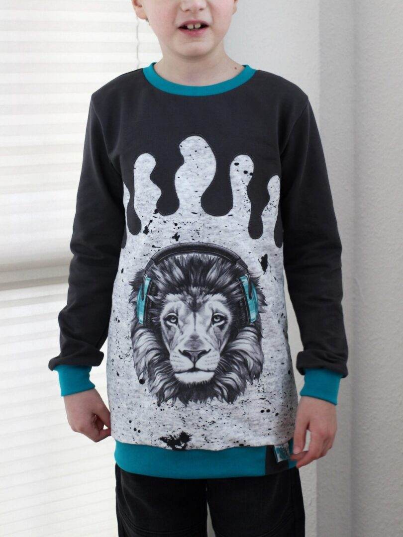 PASST GARANTIE SPLASH Sweater/ Hoodie Gr. 74-104 mit 2 Kapuzen & Halsbündchen - DIN A0 für Beamer geeignet - Sewando