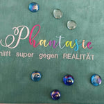 Stickdatei Spruch - Phantasie hilft super gegen Realität - Sewando
