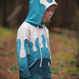 PASST GARANTIE SPLASH Sweater/ Hoodie Gr. 74-104 mit 2 Kapuzen & Halsbündchen - DIN A0 für Beamer geeignet - Sewando