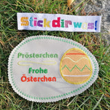5x Stickdatei "Österchen" ITH Eirug mit Spruch