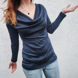 Schnittmuster WasserfallLangarmShirt/Kleid "Zazu" Gr. 30-50