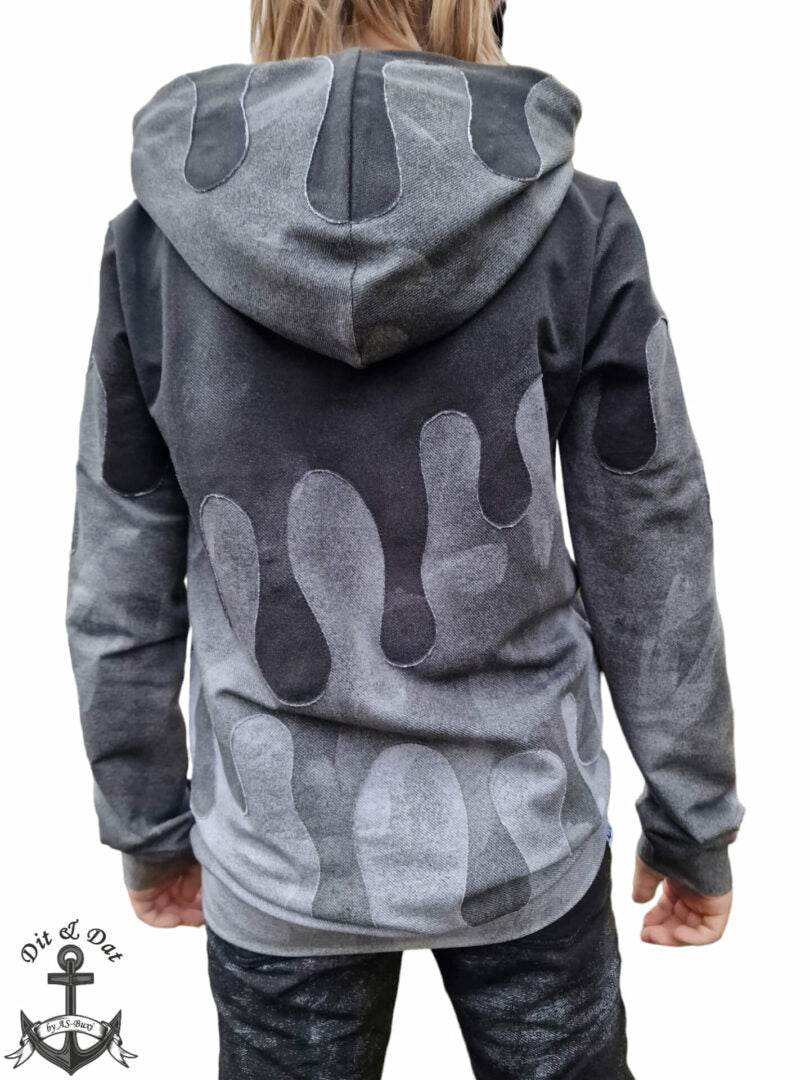 PASST GARANTIE SPLASH Sweater/ Hoodie Gr. 74-140 mit 2 Kapuzen & Halsbündchen - DIN A0 für Beamer geeignet - Sewando
