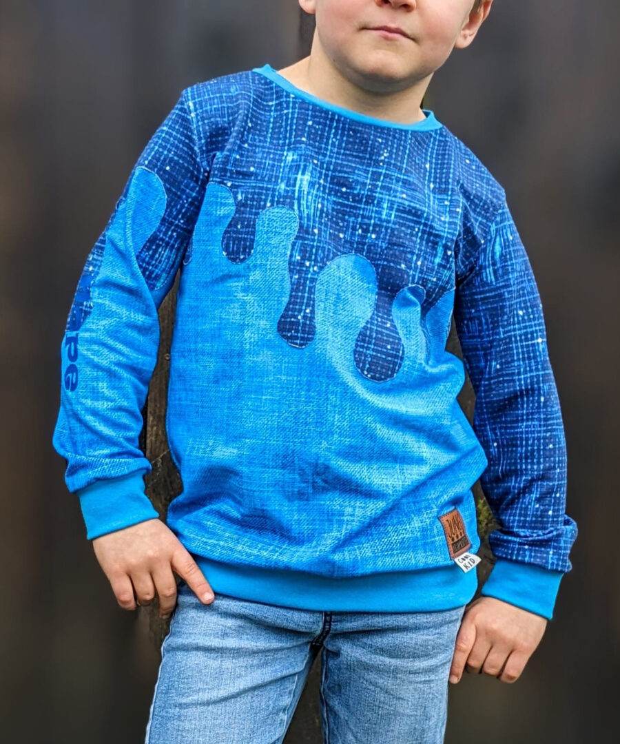 PASST GARANTIE SPLASH Sweater/ Hoodie Gr. 110-140 mit 2 Kapuzen & Halsbündchen - DIN A0 für Beamer geeignet - Sewando