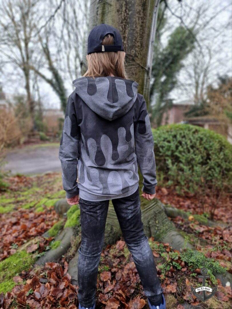PASST GARANTIE SPLASH Sweater/ Hoodie Gr. 74-104 mit 2 Kapuzen & Halsbündchen - DIN A0 für Beamer geeignet - Sewando