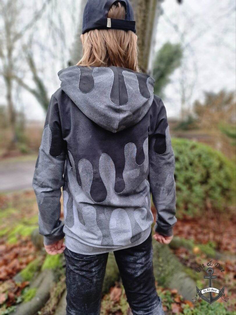PASST GARANTIE SPLASH Sweater/ Hoodie Gr. 74-104 mit 2 Kapuzen & Halsbündchen - DIN A0 für Beamer geeignet - Sewando