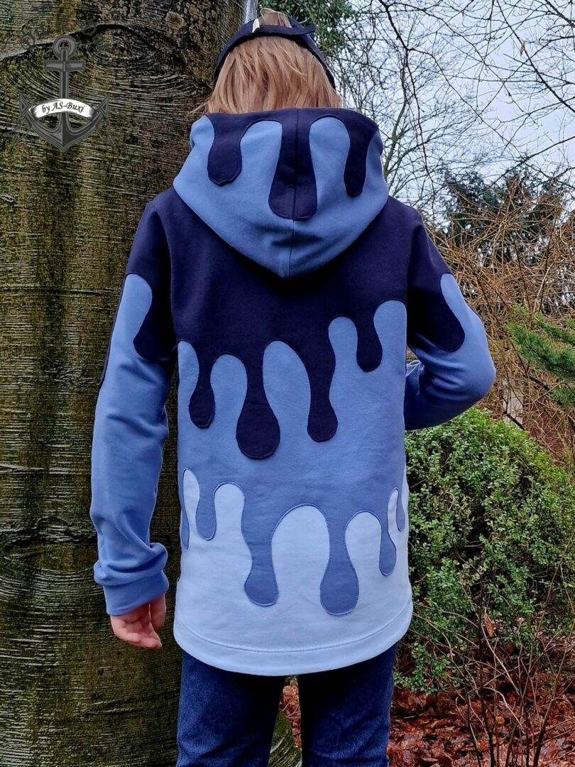 PASST GARANTIE SPLASH Sweater/ Hoodie Gr. 110-140 mit 2 Kapuzen & Halsbündchen - DIN A0 für Beamer geeignet - Sewando