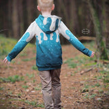 PASST GARANTIE SPLASH Sweater/ Hoodie Gr. 74-104 mit 2 Kapuzen & Halsbündchen - DIN A0 für Beamer geeignet - Sewando