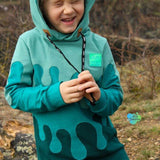 PASST GARANTIE SPLASH Sweater/ Hoodie Gr. 110-140 mit 2 Kapuzen & Halsbündchen - DIN A0 für Beamer geeignet - Sewando