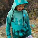 PASST GARANTIE SPLASH Sweater/ Hoodie Gr. 74-140 mit 2 Kapuzen & Halsbündchen - DIN A0 für Beamer geeignet - Sewando