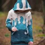 PASST GARANTIE SPLASH Sweater/ Hoodie Gr. 110-140 mit 2 Kapuzen & Halsbündchen - DIN A0 für Beamer geeignet - Sewando