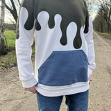 PASST GARANTIE SPLASH Sweater/ Hoodie Gr. 74-140 mit 2 Kapuzen & Halsbündchen - DIN A0 für Beamer geeignet - Sewando