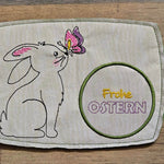 Stickdatei Mugrug Hase mit Schmetterling - Sewando