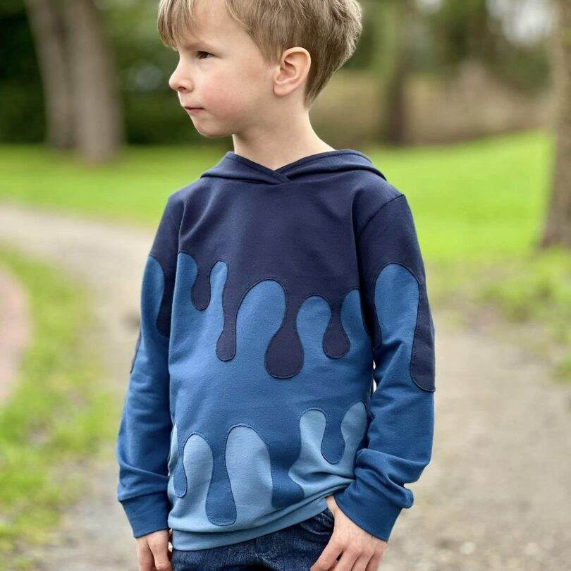 PASST GARANTIE SPLASH Sweater/ Hoodie Gr. 74-104 mit 2 Kapuzen & Halsbündchen - DIN A0 für Beamer geeignet - Sewando