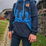 PASST GARANTIE SPLASH Sweater/ Hoodie Gr. 110-140 mit 2 Kapuzen & Halsbündchen - DIN A0 für Beamer geeignet - Sewando