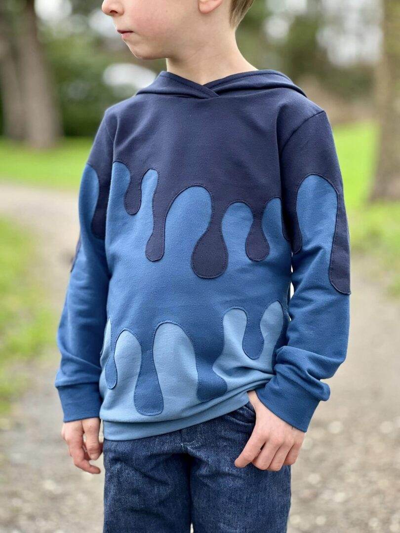 PASST GARANTIE SPLASH Sweater/ Hoodie Gr. 110-140 mit 2 Kapuzen & Halsbündchen - DIN A0 für Beamer geeignet - Sewando