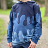 PASST GARANTIE SPLASH Sweater/ Hoodie Gr. 110-140 mit 2 Kapuzen & Halsbündchen - DIN A0 für Beamer geeignet - Sewando