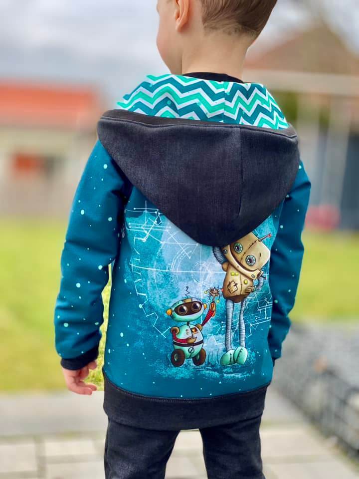 DIN A4 SPLASH Sweatjacke für 105cm-140cm Körpergröße PASSFORMGARANTIE - Sewando