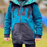 DIN A4 SPLASH Sweatjacke für 105cm-140cm Körpergröße PASSFORMGARANTIE - Sewando