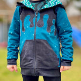 DIN A4 SPLASH Sweatjacke für 105cm-140cm Körpergröße PASSFORMGARANTIE - Sewando
