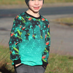 PASST GARANTIE SPLASH Sweater/ Hoodie Gr. 74-104 mit 2 Kapuzen & Halsbündchen - DIN A0 für Beamer geeignet - Sewando