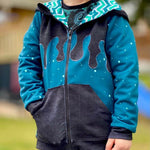 DIN A4 SPLASH Sweatjacke für 105cm-140cm Körpergröße PASSFORMGARANTIE - Sewando