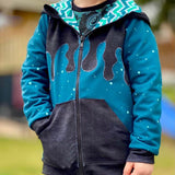 DIN A4 SPLASH Sweatjacke für 105cm-140cm Körpergröße PASSFORMGARANTIE - Sewando
