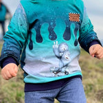 PASST GARANTIE SPLASH Sweater/ Hoodie Gr. 110-140 mit 2 Kapuzen & Halsbündchen - DIN A0 für Beamer geeignet - Sewando