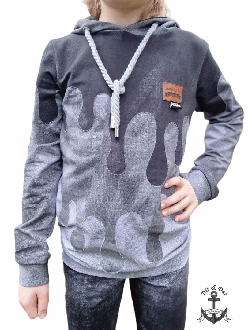 PASST GARANTIE SPLASH Sweater/ Hoodie Gr. 74-104 mit 2 Kapuzen & Halsbündchen - DIN A0 für Beamer geeignet - Sewando
