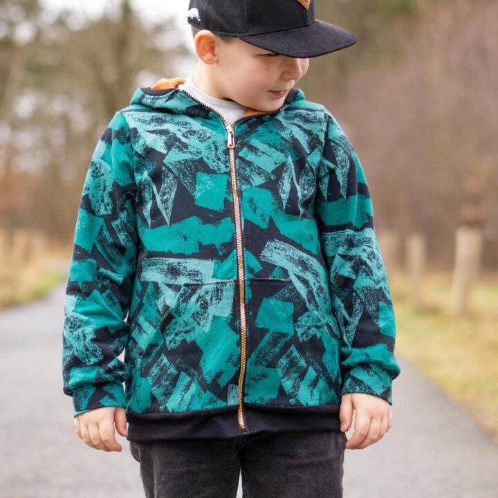 DIN A4 SPLASH Sweatjacke für 105cm-140cm Körpergröße PASSFORMGARANTIE - Sewando