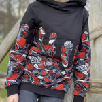 PASST GARANTIE SPLASH Sweater/ Hoodie Gr. 110-140 mit 2 Kapuzen & Halsbündchen - DIN A0 für Beamer geeignet - Sewando