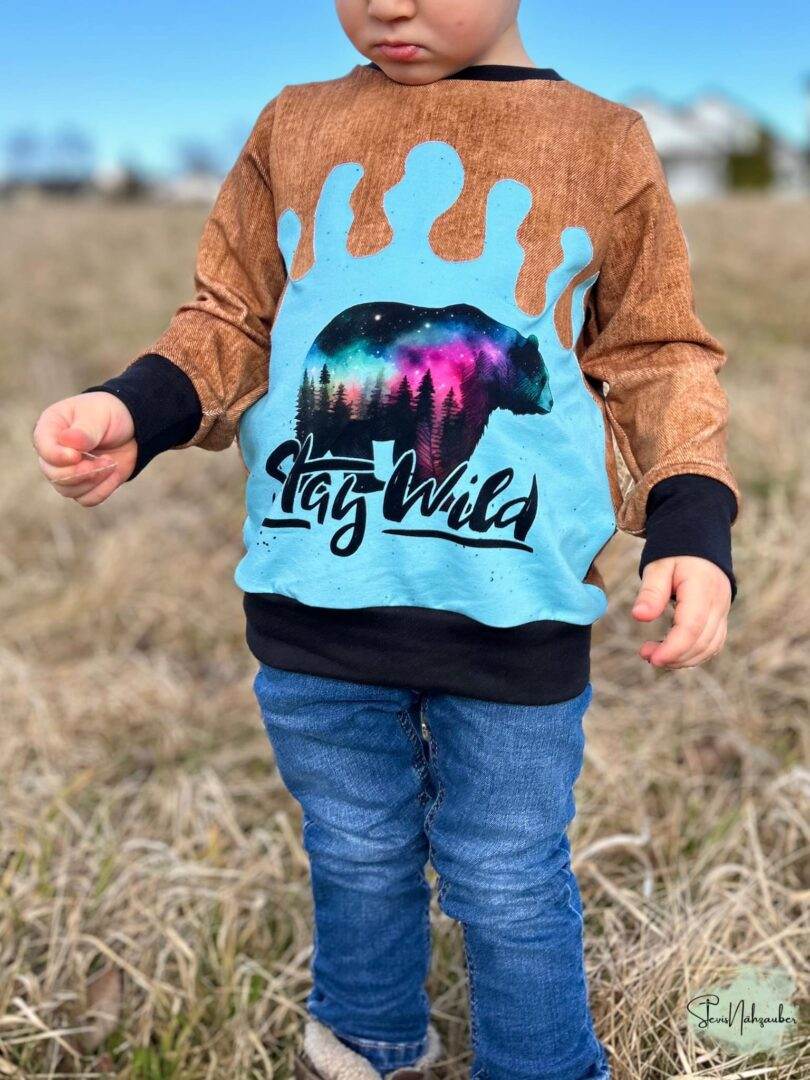 PASST GARANTIE SPLASH Sweater/ Hoodie Gr. 74-104 mit 2 Kapuzen & Halsbündchen - DIN A0 für Beamer geeignet - Sewando