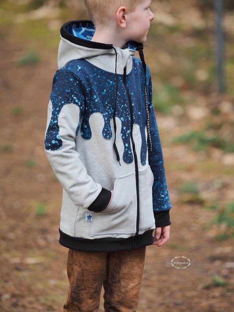 DIN A4 SPLASH Sweatjacke für 105cm-140cm Körpergröße PASSFORMGARANTIE - Sewando