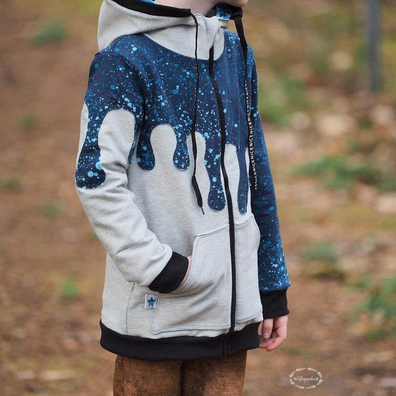 DIN A4 SPLASH Sweatjacke für 105cm-140cm Körpergröße PASSFORMGARANTIE - Sewando