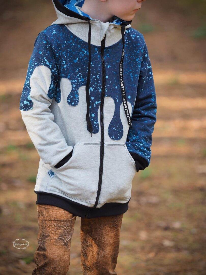 DIN A4 SPLASH Sweatjacke für 105cm-140cm Körpergröße PASSFORMGARANTIE - Sewando