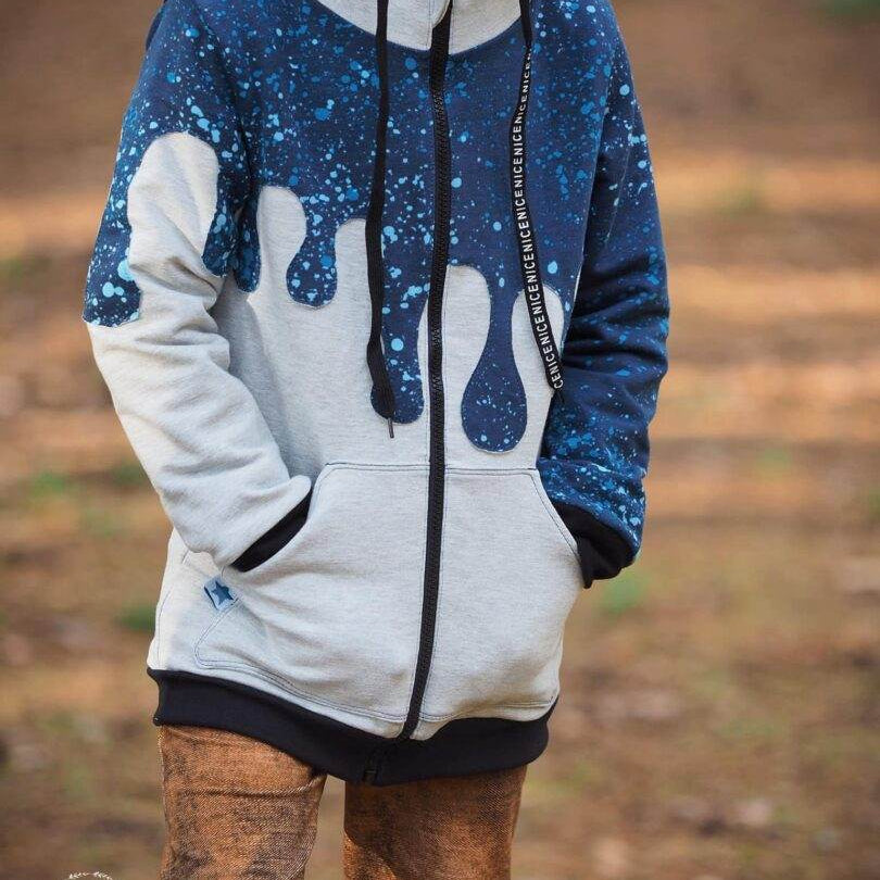 DIN A4 SPLASH Sweatjacke für 105cm-140cm Körpergröße PASSFORMGARANTIE - Sewando