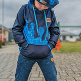 PASST GARANTIE SPLASH Sweater/ Hoodie Gr. 110-140 mit 2 Kapuzen & Halsbündchen - DIN A0 für Beamer geeignet - Sewando