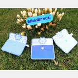 9x Stickdatei "Blume MTA" ITH Täschchen mit Applikation