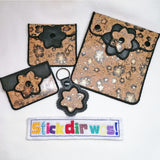 9x Stickdatei "Blume MTA" ITH Täschchen mit Applikation