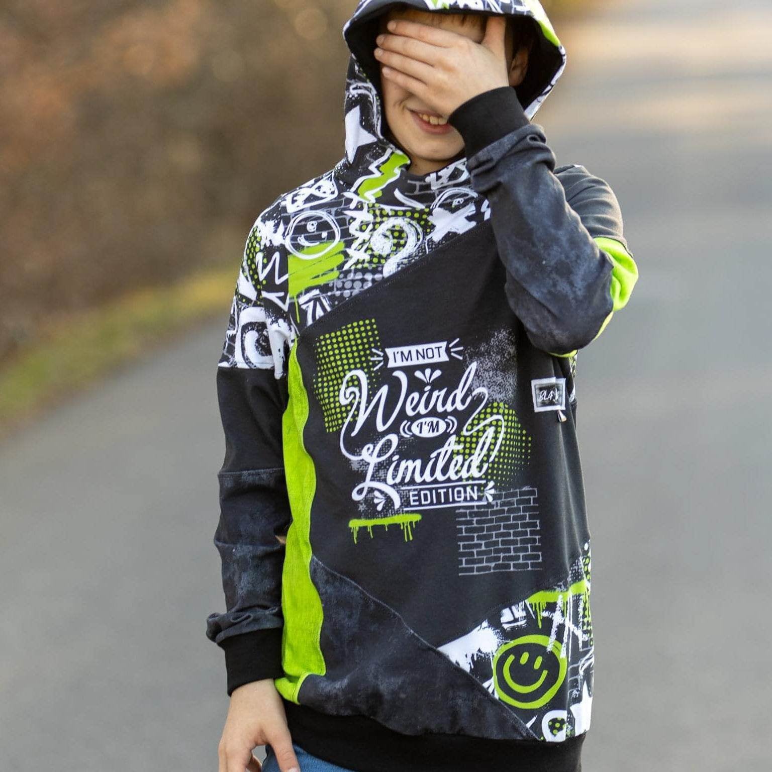 Panel-Hoodie, Schnittmuster Grösse 74-164 - Sewando